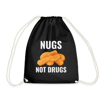 Chicken Nuggets Fast Food Funny Saying - Drawstring Bag - black - Front