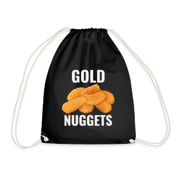 Chicken Nuggets Fast Food Funny Saying - Drawstring Bag - black - Front