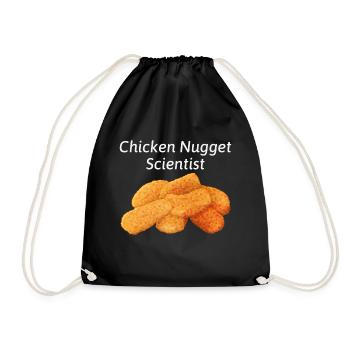 Chicken Nuggets Fast Food Lustiger Spruch - Turnbeutel - Schwarz - Vorne