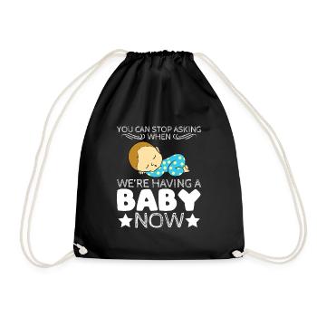 Parenthood Motherhood Parenting Pregnancy Tee - Turnbeutel - Schwarz - Vorne