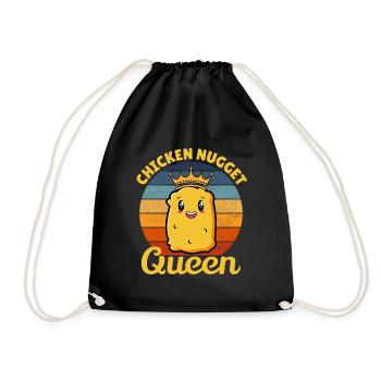 Chicken Nugget Queen Geburtstag Fast Food Lustig - Turnbeutel - Schwarz - Vorne