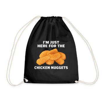 Chicken Nuggets Fast Food Funny Saying - Drawstring Bag - black - Front