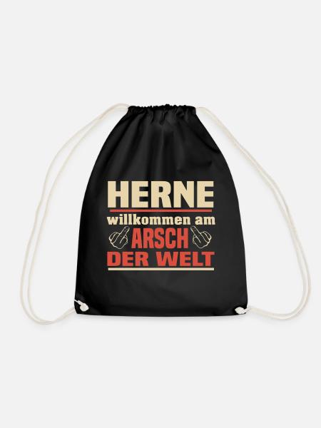 Herne Willkommen am Arsch der Welt - Turnbeutel - Schwarz