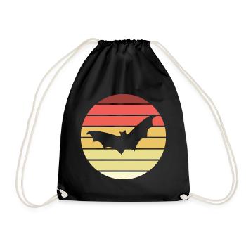 Bat Retro Style Vintage - Drawstring Bag - black - Front