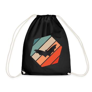 Bat Retro Style Vintage - Drawstring Bag - black - Front