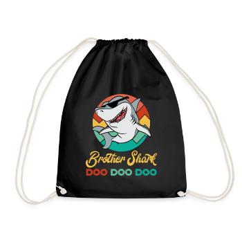 Brother Shark Doo Doo DooFor Shark Fans Here's A - Drawstring Bag - black - Front