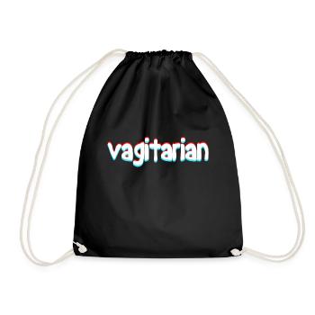Awesome Vagitarian Funny Adult Humor Shirt For - Drawstring Bag - black - Front