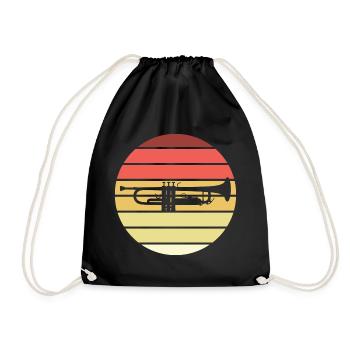 Trompette Retro Style Vintage - Sac de sport léger - noir - Devant