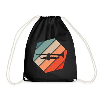 Trompette Retro Style Vintage - Sac de sport léger - noir - Devant