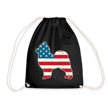 4th of July Pomeranian Dog American Flag USA - Turnbeutel - Schwarz - Vorne
