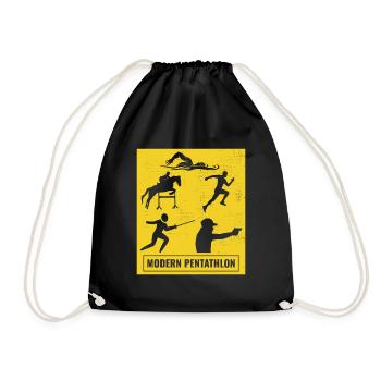 Modern Pentathlon - Fencing Swimming Riding - Drawstring Bag - black - Front