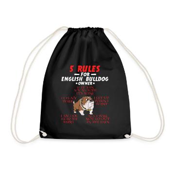 5 règles pour le propriétaire du Bulldog anglais - Sac de sport léger - noir - Devant