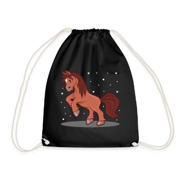 Life Is Better With Horses Design Horsing Shirt - Turnbeutel - Schwarz - Vorne