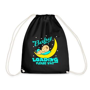 Baby Loading Please Wait Pregnancy Shirt For - Turnbeutel - Schwarz - Vorne