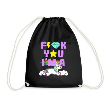 Fuck You I'm A Unicorn Equality Clouds Coloré - Sac de sport léger - noir - Devant