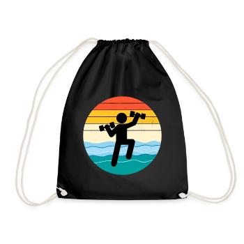 Aquagym Aquatique Fitness Aquatique Vintage Rétro - Sac de sport léger - noir - Devant