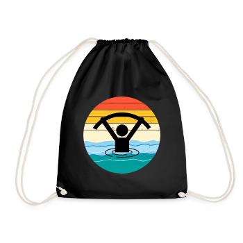 Aquagym Aquatique Fitness Aquatique Vintage Rétro - Sac de sport léger - noir - Devant