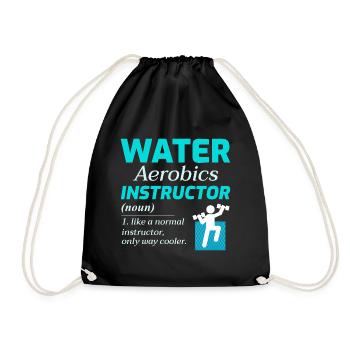 Water Aerobics Instructor Aquatic fitness Trainer - Drawstring Bag - black - Front