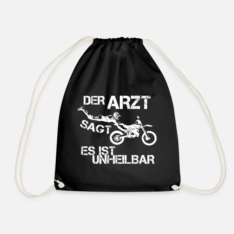 Motocross witzig Geschenk - Turnbeutel - Schwarz