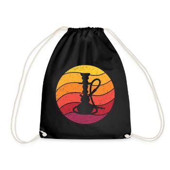 Wasserpfeife Retro Style Vintage - Turnbeutel - Schwarz - Vorne