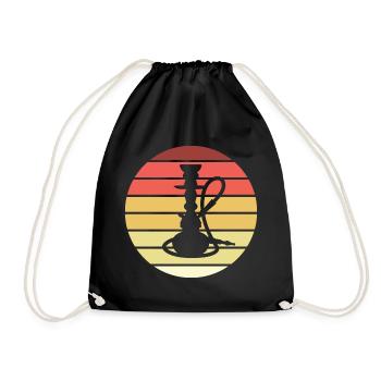 Wasserpfeife Retro Style Vintage - Turnbeutel - Schwarz - Vorne