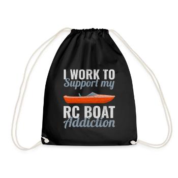 Rc Boat Racing Electric Powerboat Speedboat Race - Drawstring Bag - black - Front
