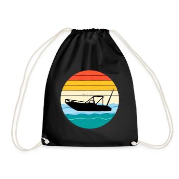 Rc Boat Racing Electric Powerboat Vintage Retro - Drawstring Bag - black - Front