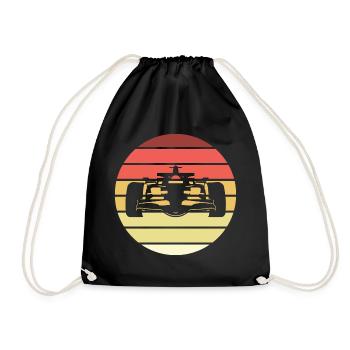Voiture de course Retro Style Vintage - Sac de sport léger - noir - Devant