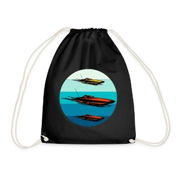 Rc Boat Racing Electric Powerboat Speedboat Race - Drawstring Bag - black - Front