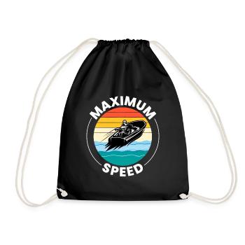 Hydroplane Boat Racing Powerboat Speedboat Race - Drawstring Bag - black - Front