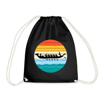Dragon Boat Racing Crew Paddlers Water Sport - Drawstring Bag - black - Front