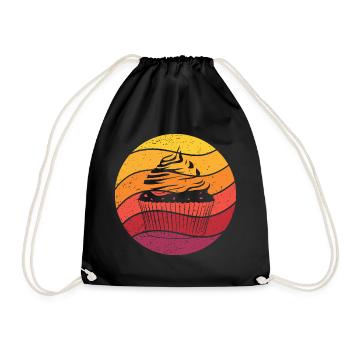 Cupcake Retro Style Vintage - Turnbeutel - Schwarz - Vorne
