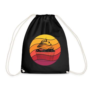 Cupcake Retro Style Vintage - Turnbeutel - Schwarz - Vorne