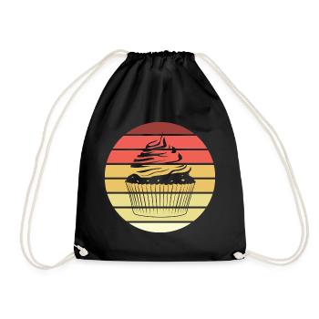 Cupcake Retro Style Vintage - Turnbeutel - Schwarz - Vorne
