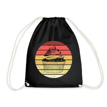 Cupcake Retro Style Vintage - Turnbeutel - Schwarz - Vorne