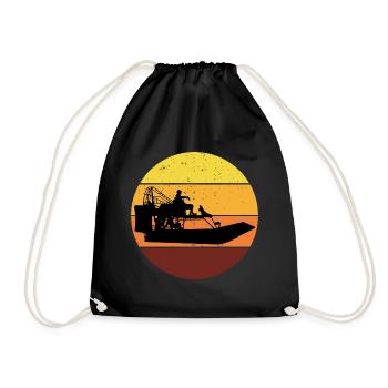 Vintage Rétro Airboat Fanboat Airboating Planeboat - Sac de sport léger - noir - Devant