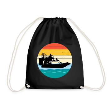 Vintage Rétro Airboat Fanboat Airboating Planeboat - Sac de sport léger - noir - Devant