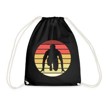 Running Retro Style Vintage - Drawstring Bag - black - Front