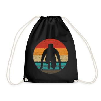 Running Retro Style Vintage - Drawstring Bag - black - Front