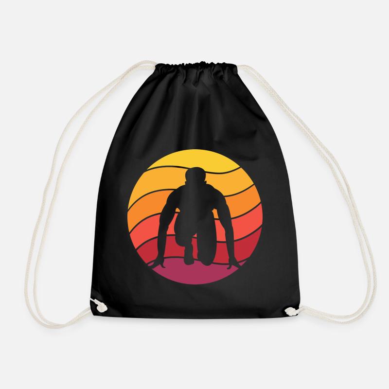 Running Retro Style Vintage - Drawstring Bag - black
