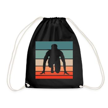 Running Retro Style Vintage - Drawstring Bag - black - Front