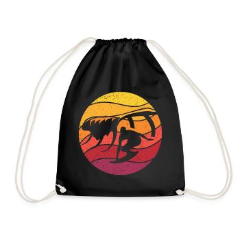 Surfen Retro Style Vintage - Turnbeutel - Schwarz - Vorne