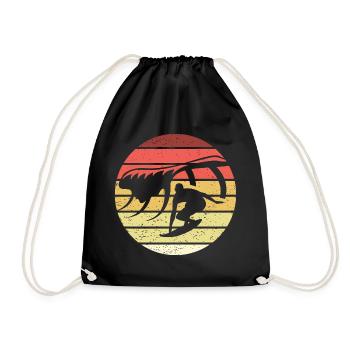 Surfen Retro Style Vintage - Turnbeutel - Schwarz - Vorne