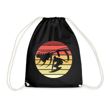 Surfen Retro Style Vintage - Turnbeutel - Schwarz - Vorne
