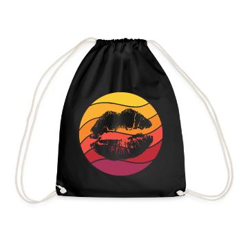 Lippen Retro Style Vintage - Turnbeutel - Schwarz - Vorne
