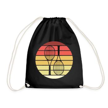 Tennis Retro Style Vintage - Turnbeutel - Schwarz - Vorne