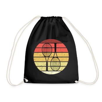 Tennis Retro Style Vintage - Turnbeutel - Schwarz - Vorne