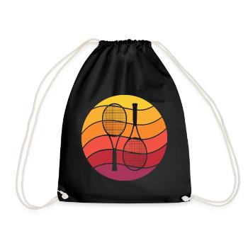 Tennis Retro Style Vintage - Turnbeutel - Schwarz - Vorne