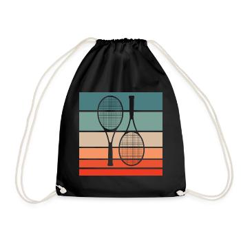 Tennis Retro Style Vintage - Turnbeutel - Schwarz - Vorne