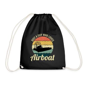 Airboat Fanboat Airboating Planeboat Swamp Boot - Turnbeutel - Schwarz - Vorne